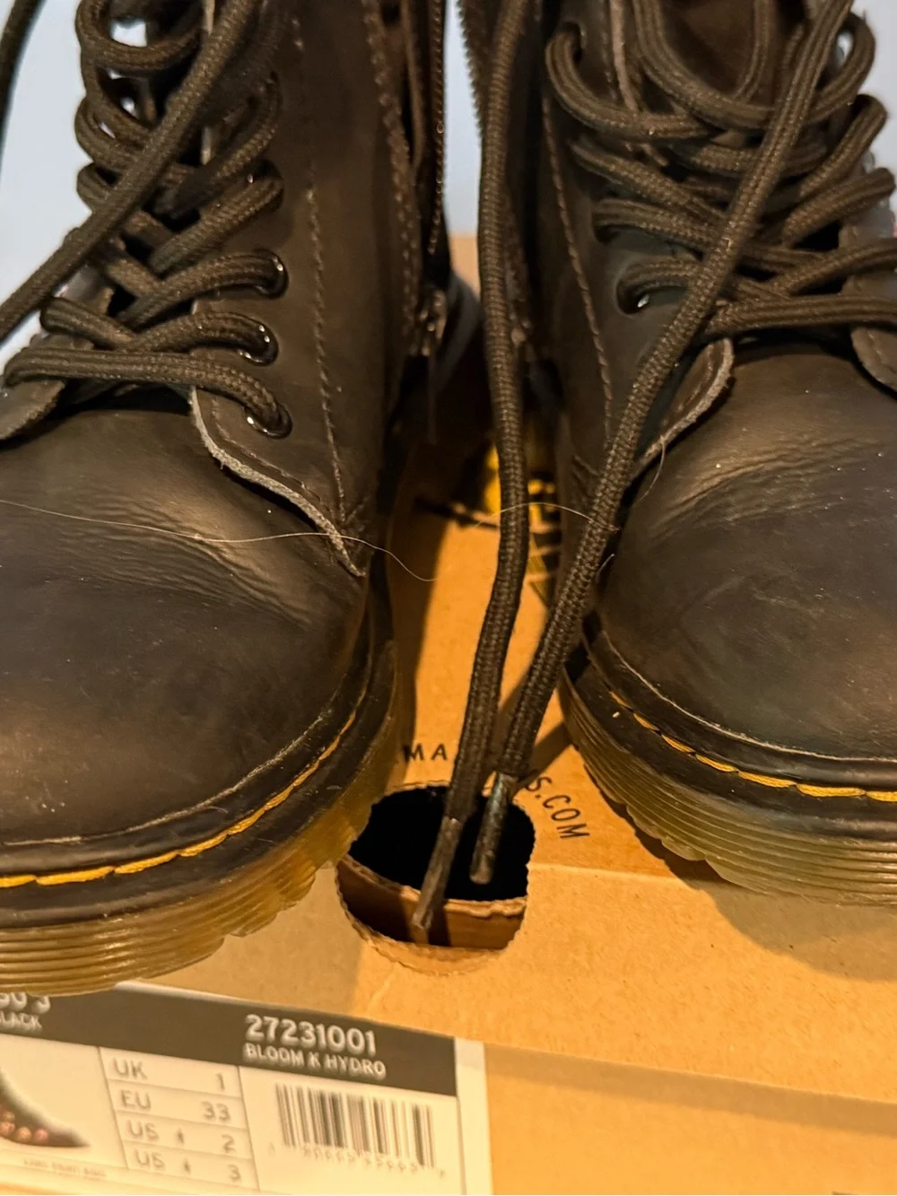Dr. Martens Black 1460 J Bloom K Hydro Kids Boots